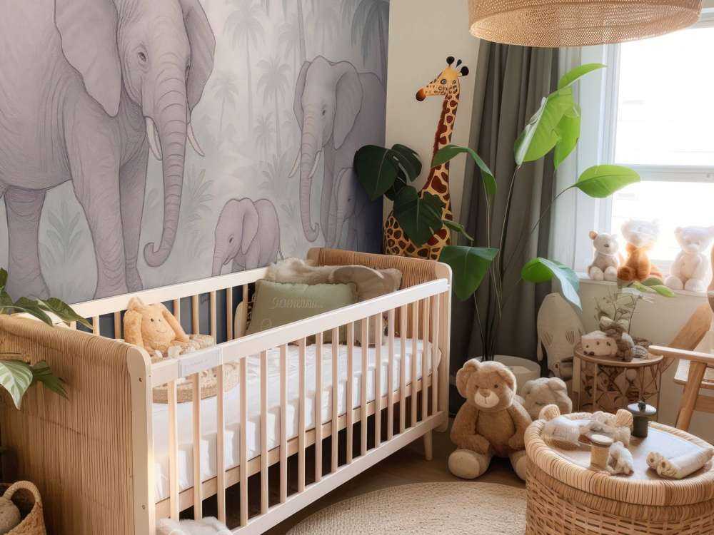 Famille d'éléphants dans la jungle.