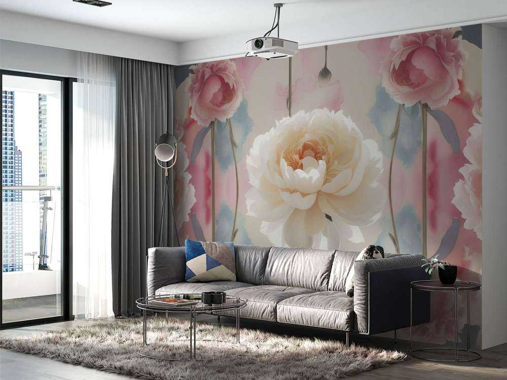 Pivoines symétriques à l’aquarelle