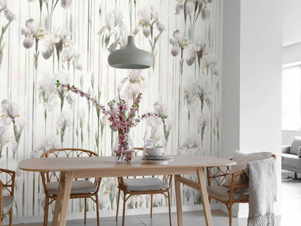 Iris et rayures beige sans couture