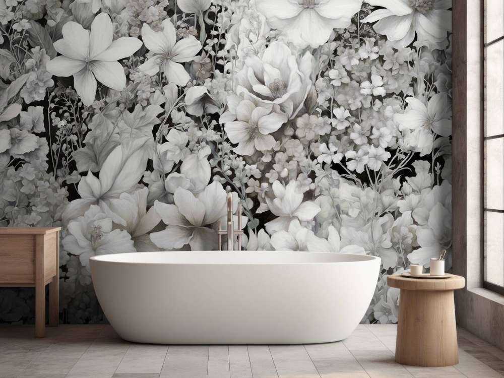 Festival de fleurs sans couture - beige