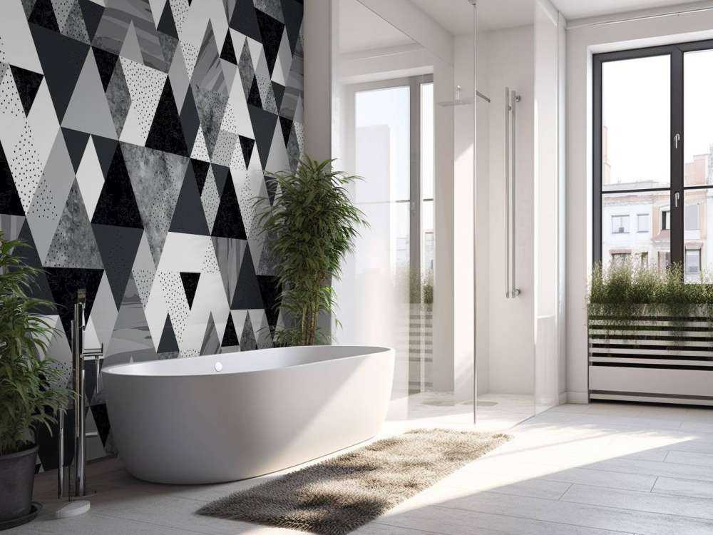 Motif de tuiles en noir et blanc