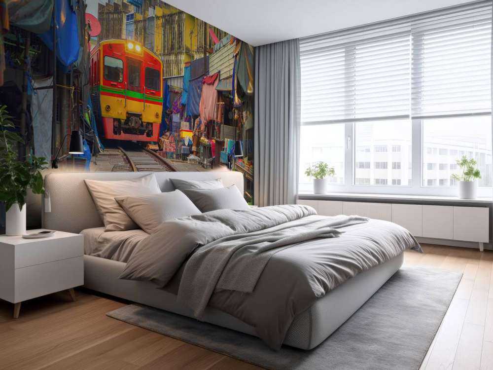 Train sur le marché