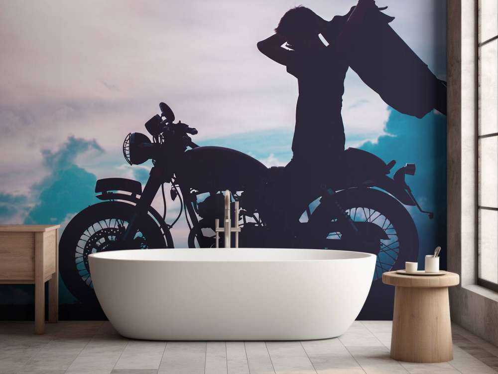 Motocycliste silhouette