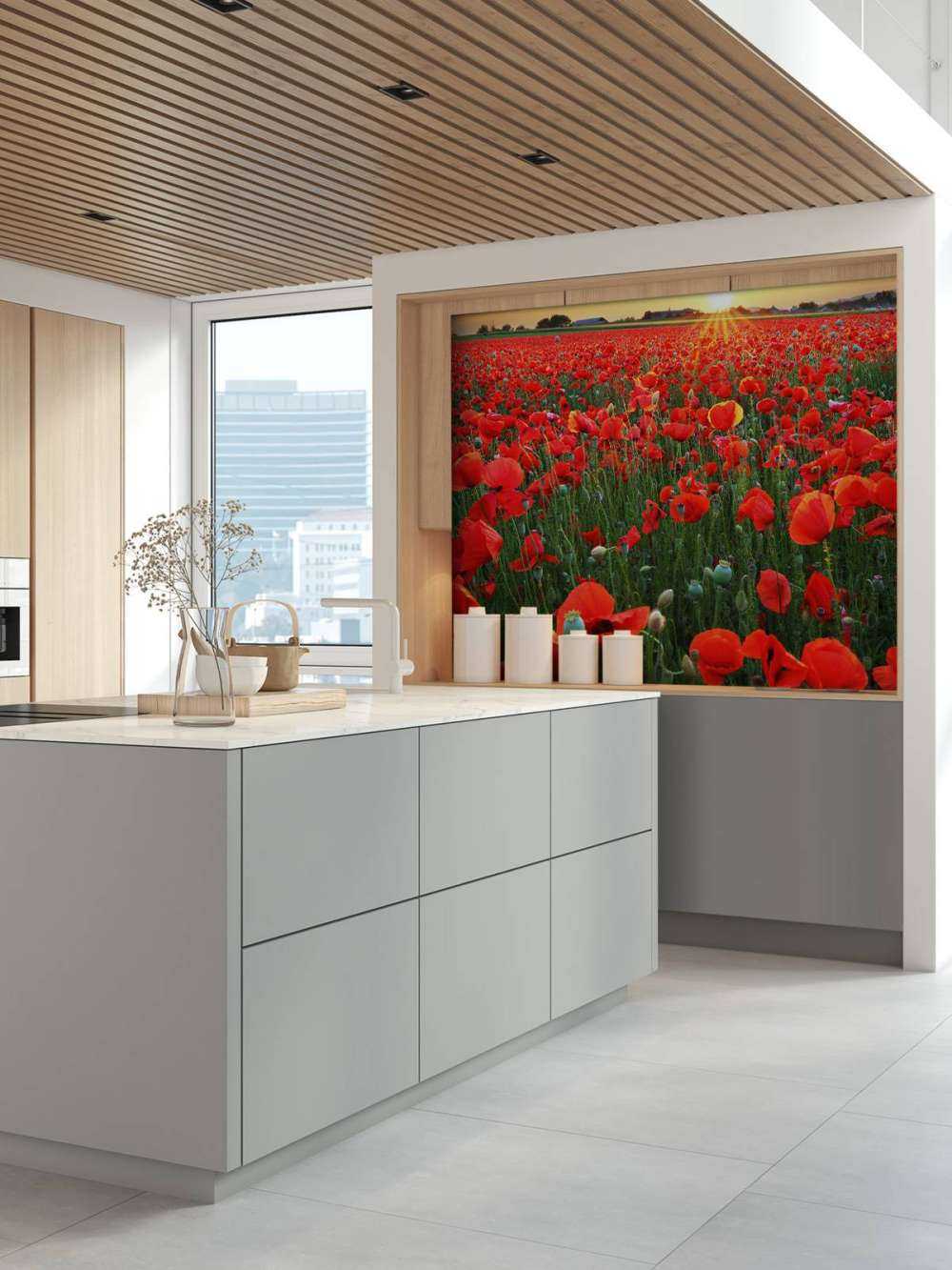 Les coquelicots au coucher du soleil