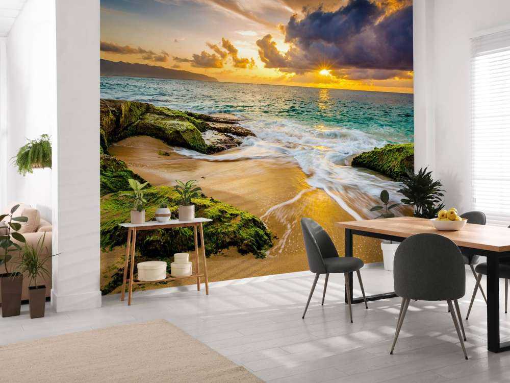 Un magnifique coucher de soleil hawaïen