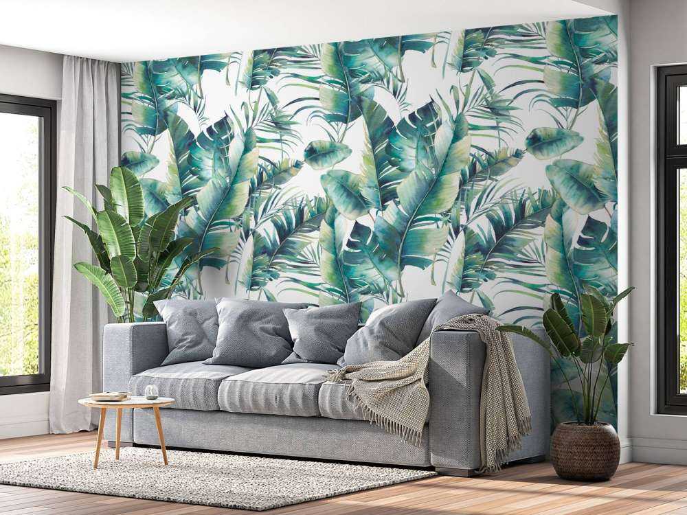 Feuilles de palmier peintes