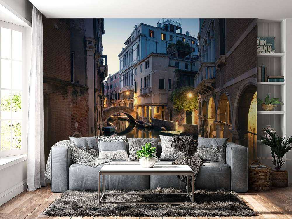 Lueur du soir sur le canal