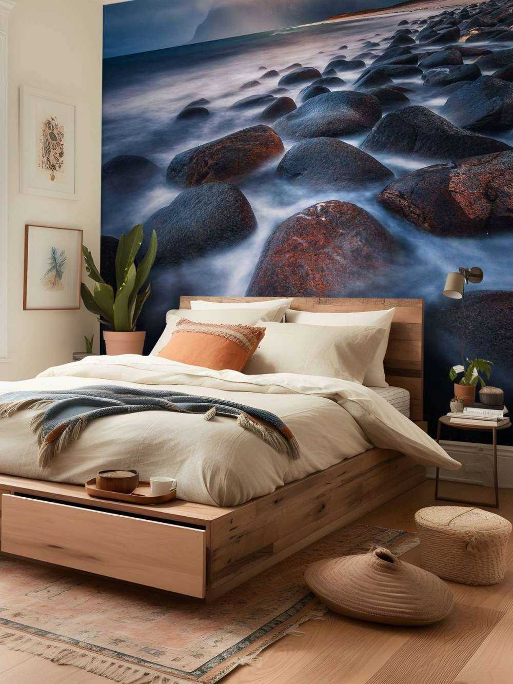 Lumière du soir sur une côte rocheuse accidentée