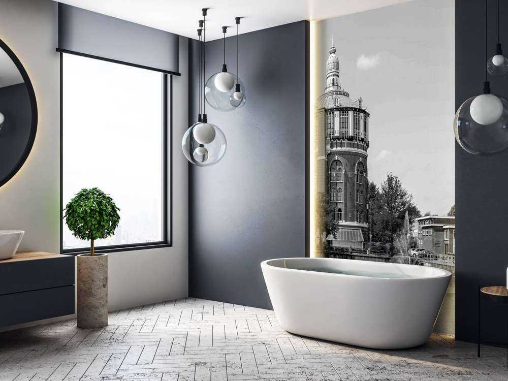 Panorama de la Tour d'Eau Noir et Blanc