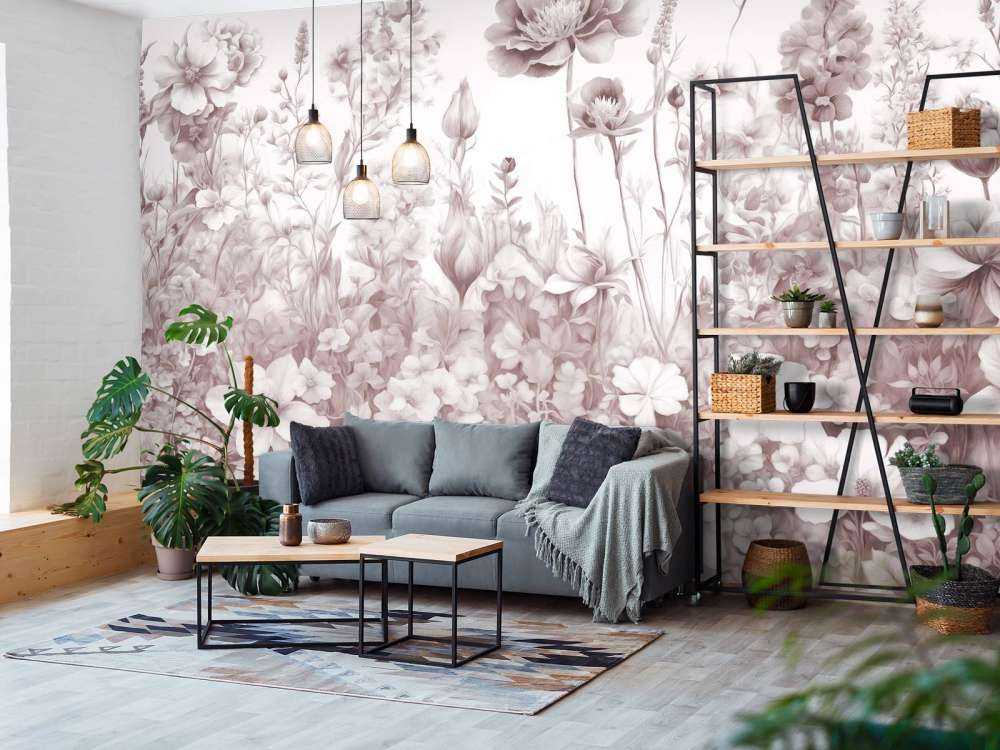 Fleurs de mon âme sans couture - rose