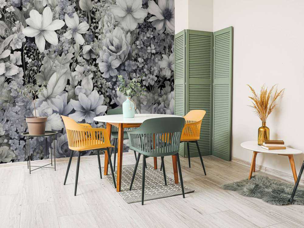 Festival de fleurs sans couture - noir