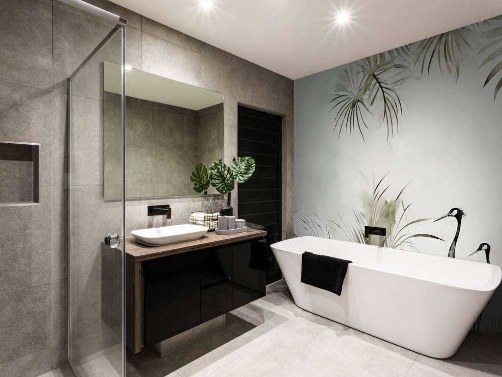 Grues dans le champ vert