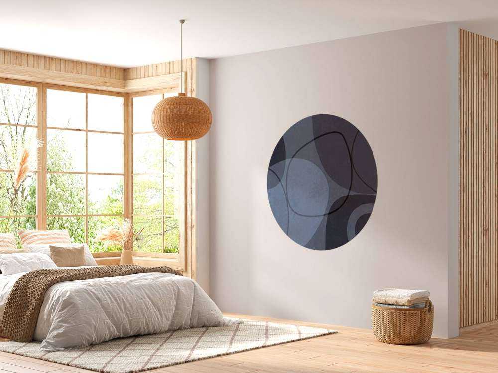 Forme du milieu du siècle et contour N bleu-gris