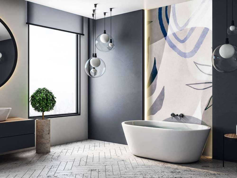 Nuances botaniques abstraites bleu beige