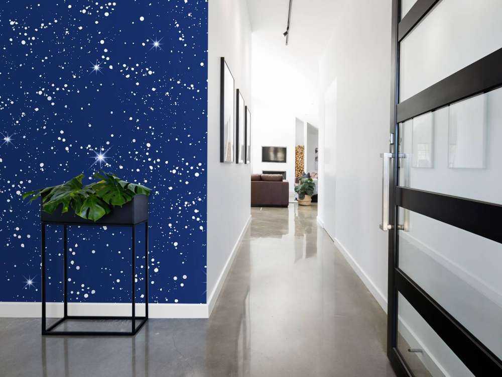 Nuit étoilée scintillante en bleu