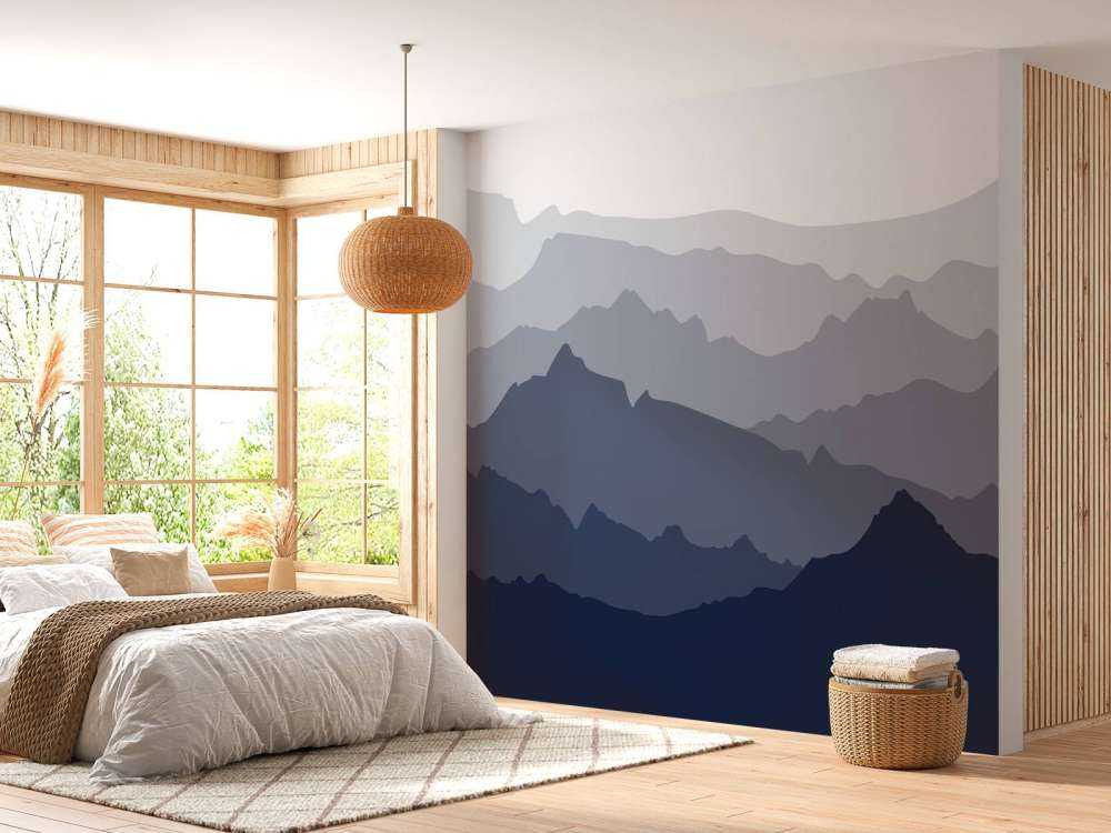 Paisibles couches de montagnes bleues