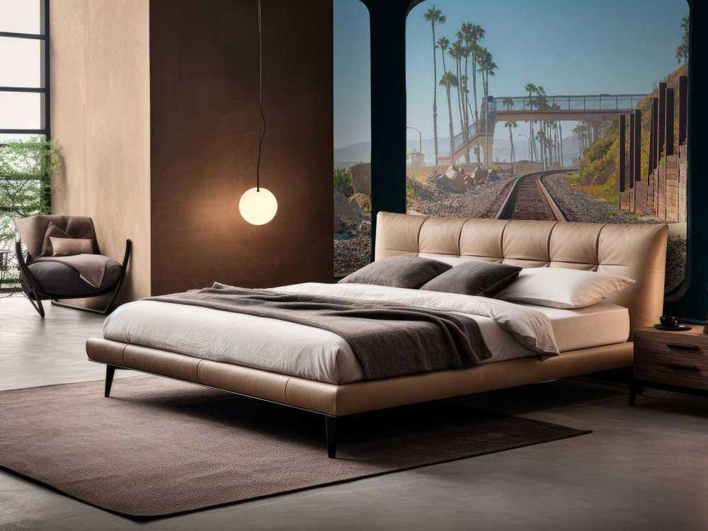 Ligne de chemin de fer le long de la côte des palmiers