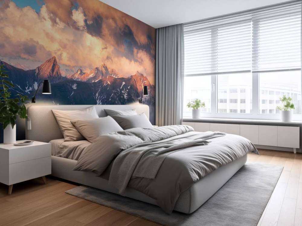 Lumière du soir sur la crête de la montagne