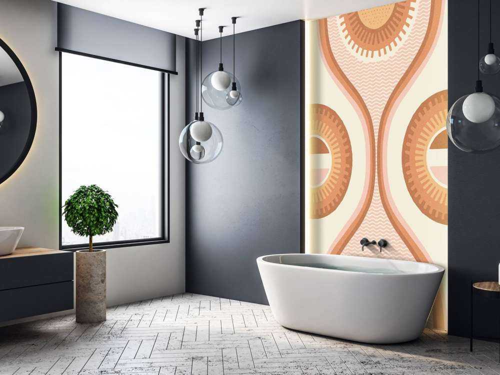 Rayons de soleil rétro dans des tons chauds