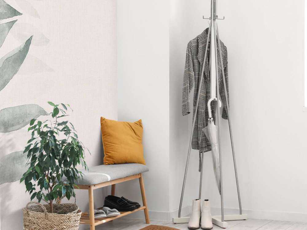 Branche minimaliste en aquarelle gris-vert