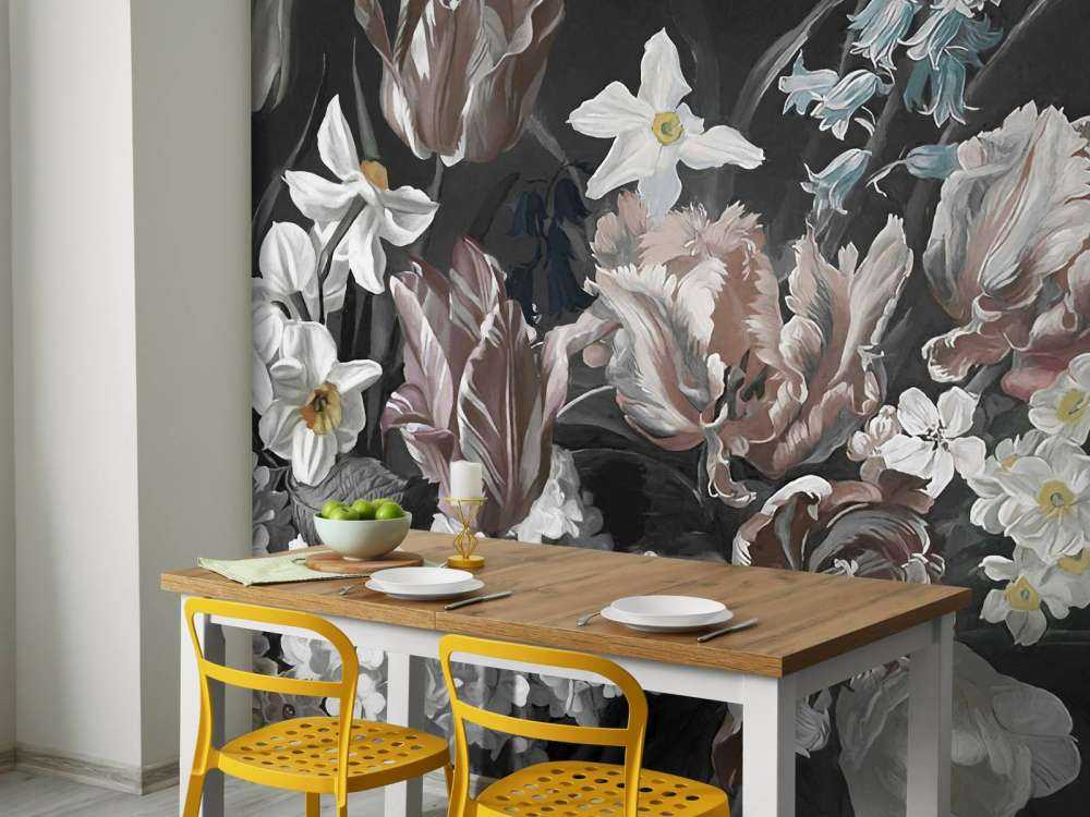 Bouquet avec des pions orange