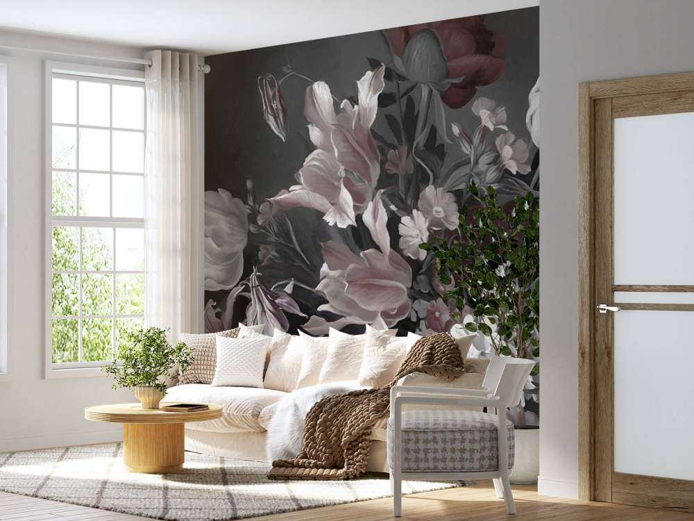 Bouquet avec des tulipes rouges