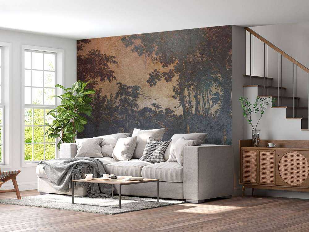 Jungle fanée dans la pénombre