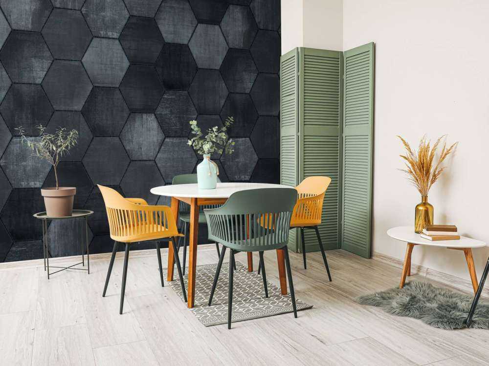 Hexagones en pierre grise