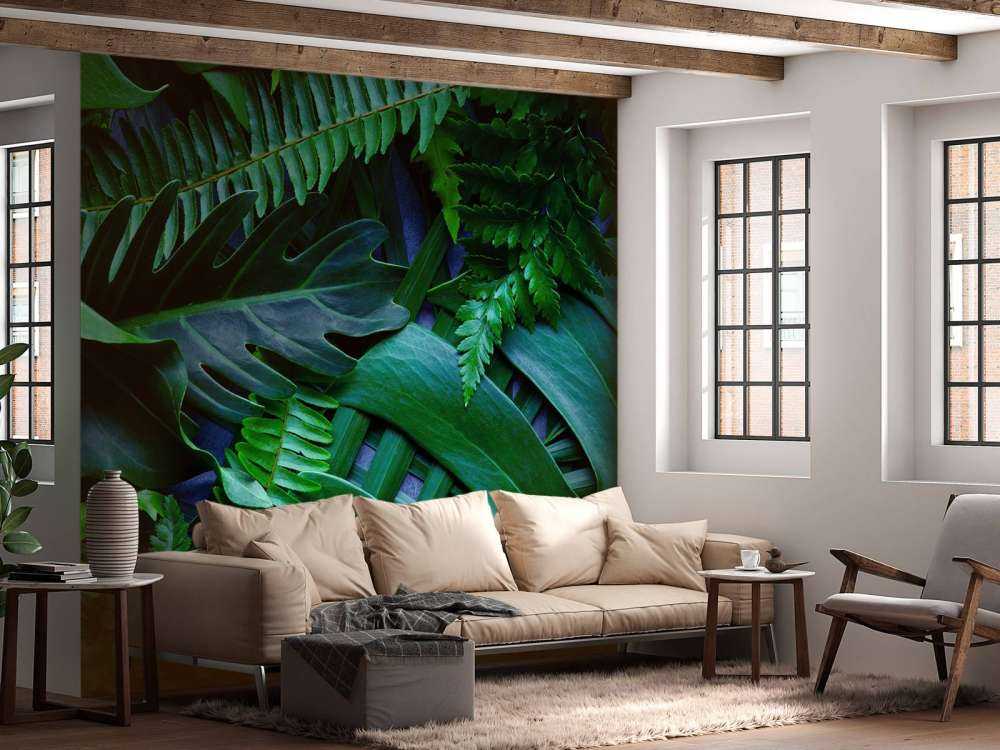 Feuilles de jungle vertes