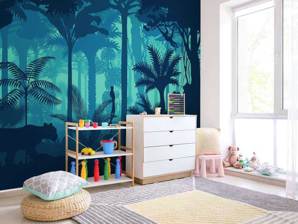 Silhouettes bleues de la jungle