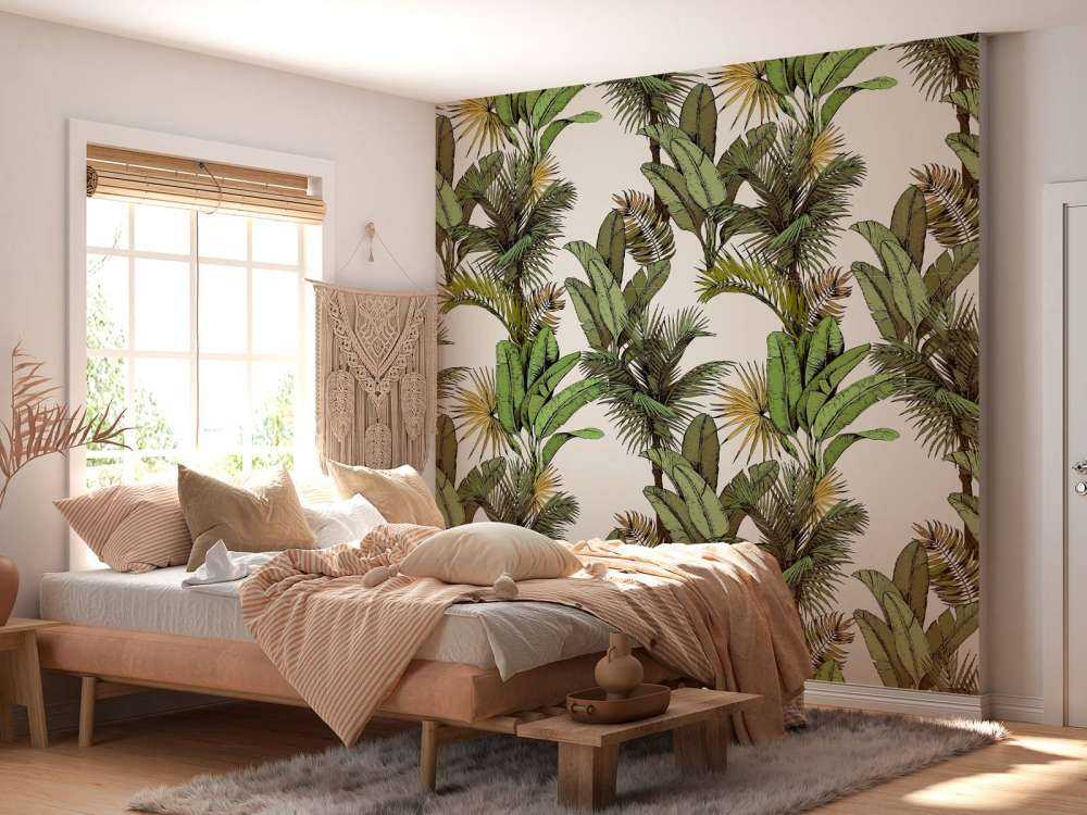 Feuilles de palmiers et de bananiers tropicaux