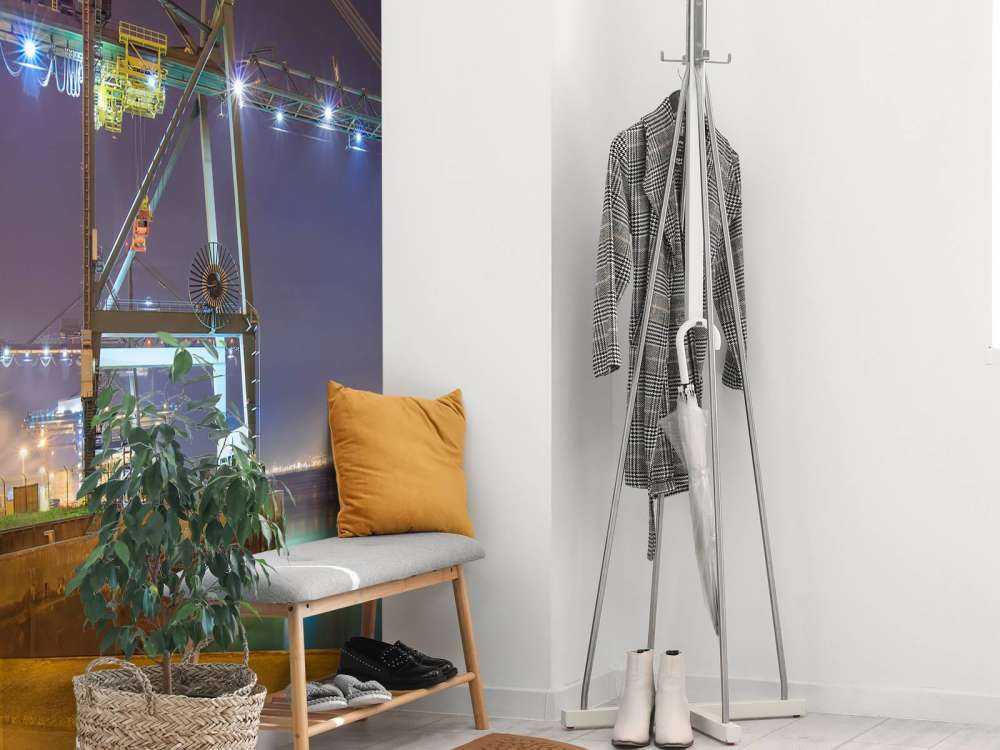 Vue nocturne du port illuminé d'Anvers