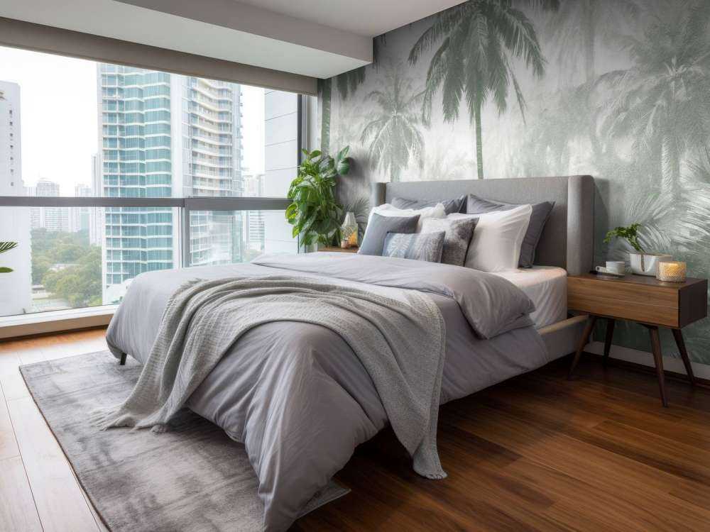 Forêt de Palmiers Brumeuse, vert