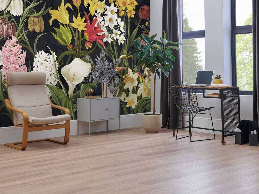 Fleurs de printemps - Givre argenté gris