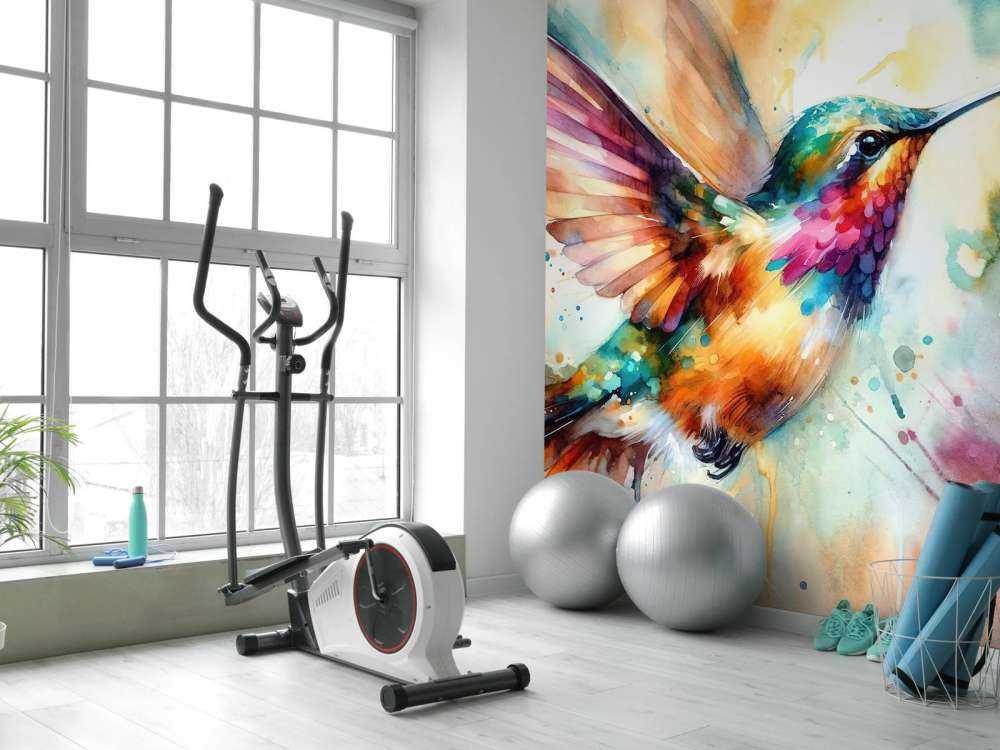 Colibri iridescent en plein vol