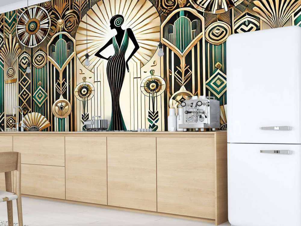 Scène d'élégance vintage en Art déco