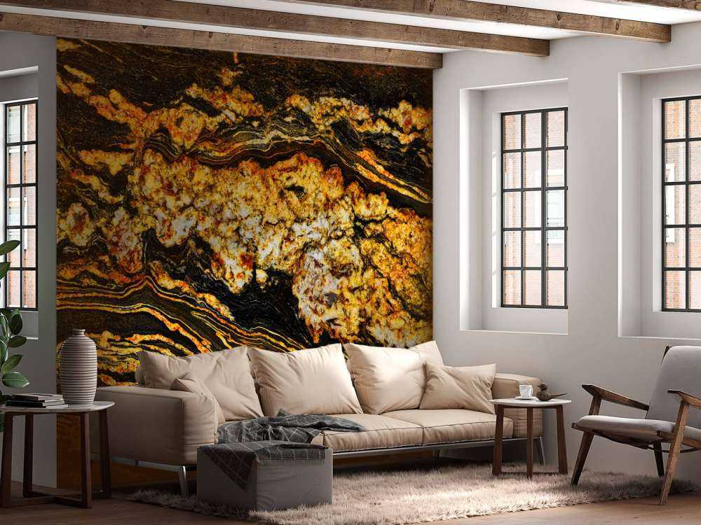 Marbre noir de couleur or