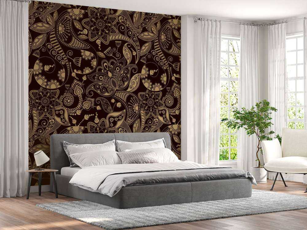 Motifs de fleurs dorées