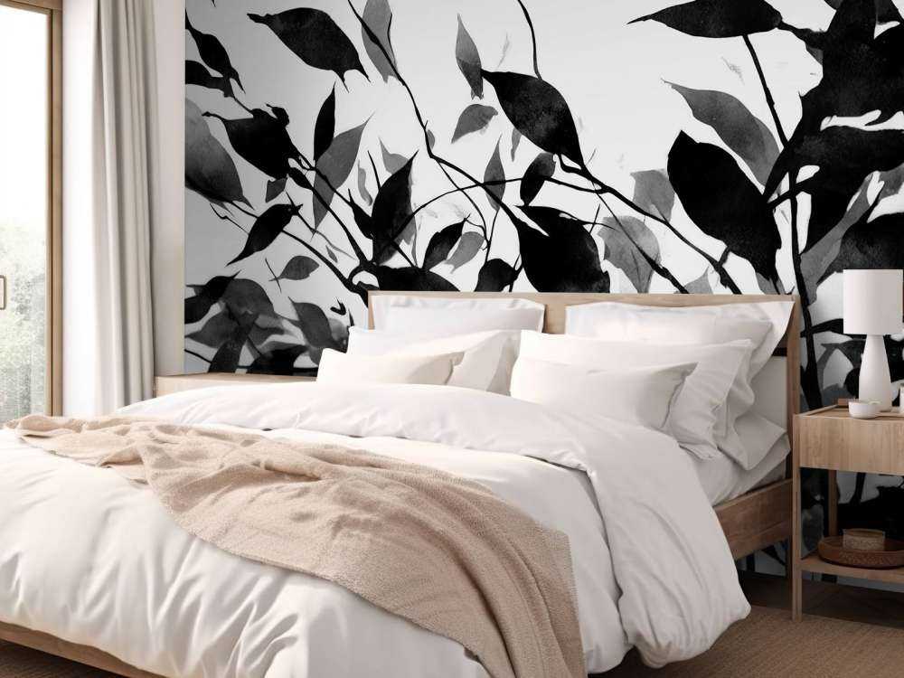 Black leaf ink art