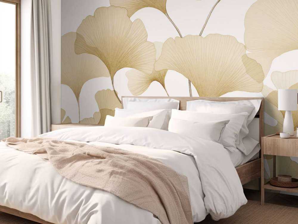 Tranquil gingko dreams soft beige