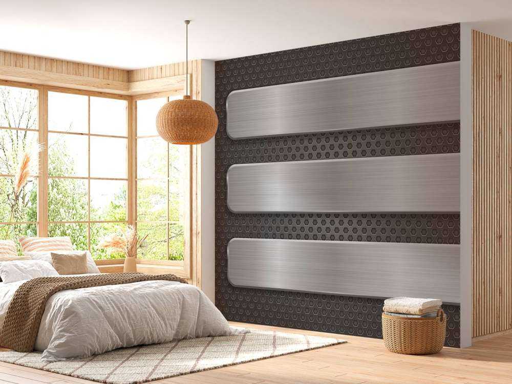 Fond métallique avec plaques