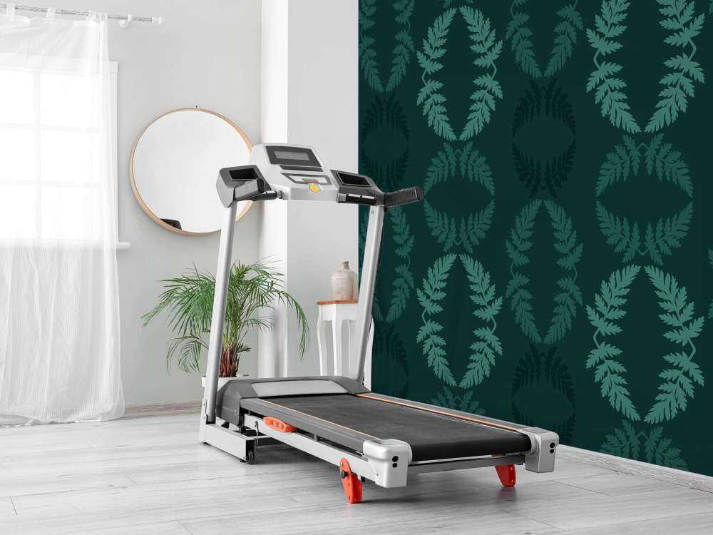 Motif bleu canard avec branche de ciguë