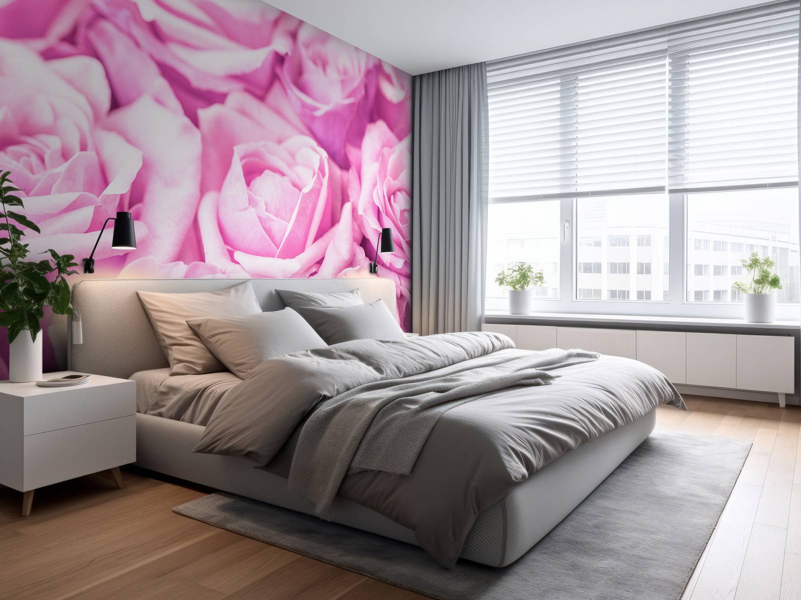 Plusieurs roses roses