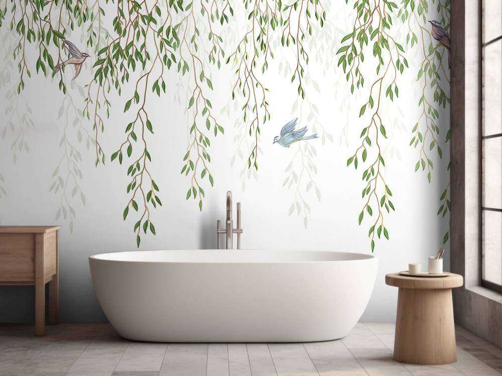 Branches et oiseaux suspendus