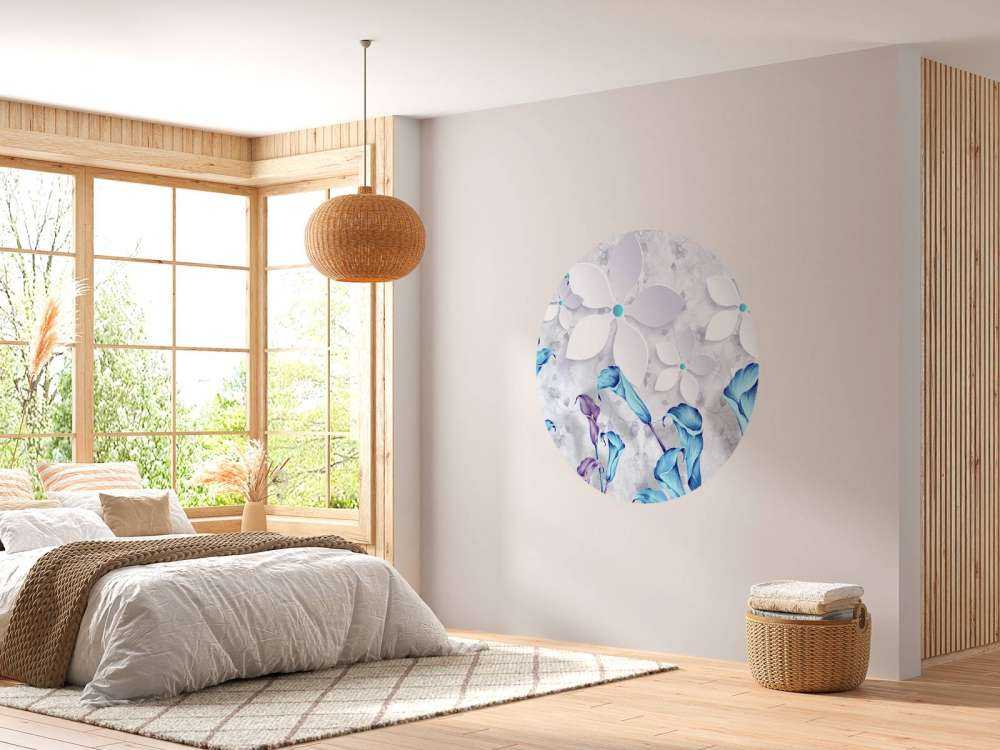 Fleurs bleues et blanches