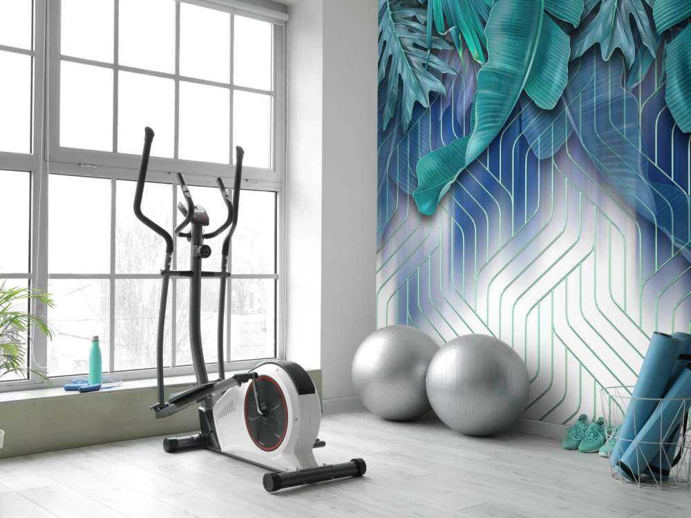 Feuilles vertes et lignes vertes graphiques