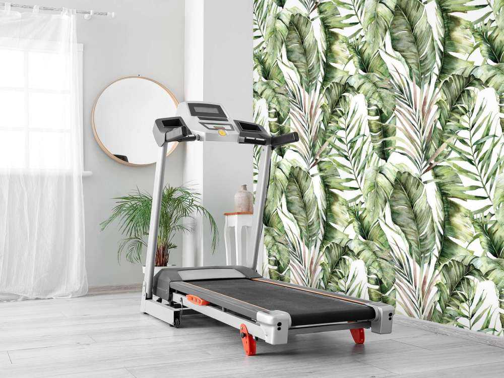 Motif de la feuille de palmier verte