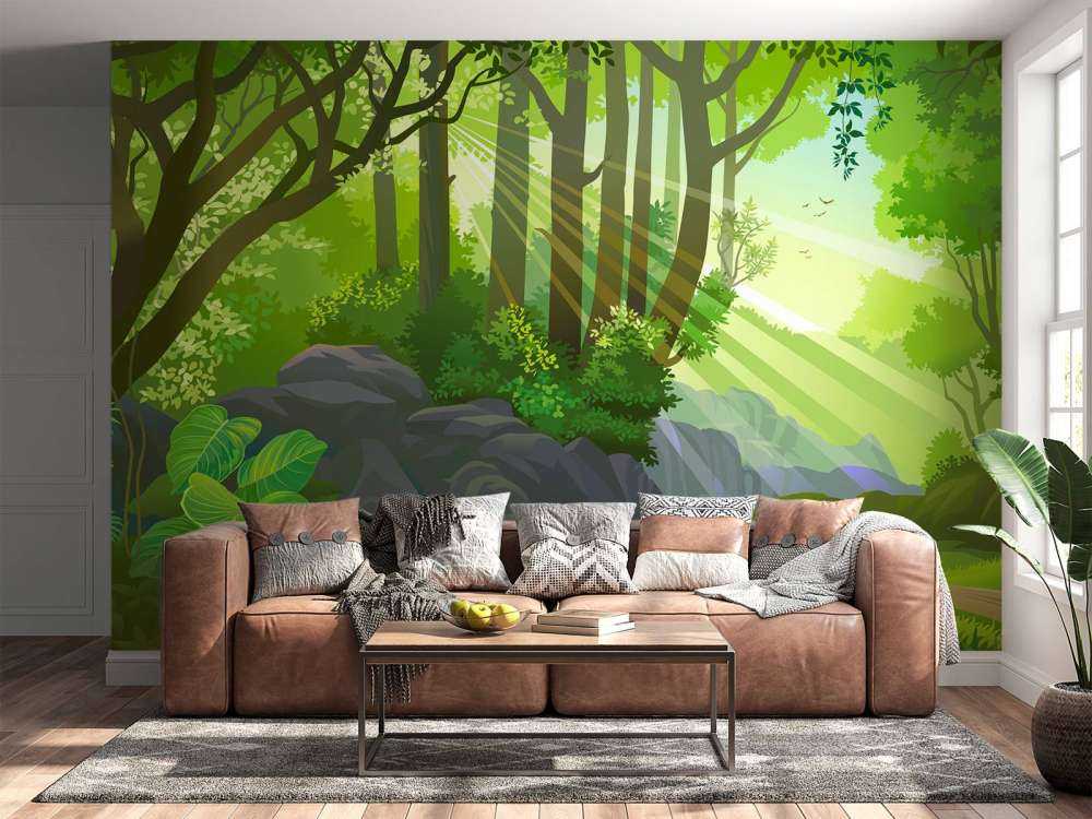 Rayons de soleil dans la jungle