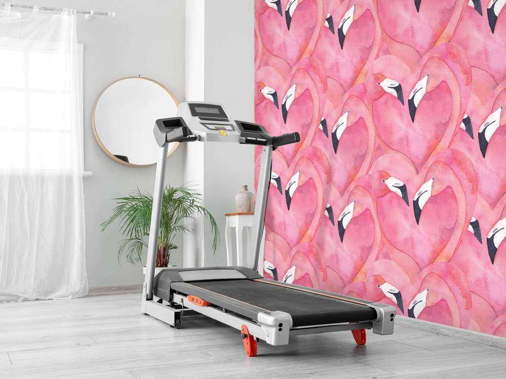 Flamants roses en aquarelle