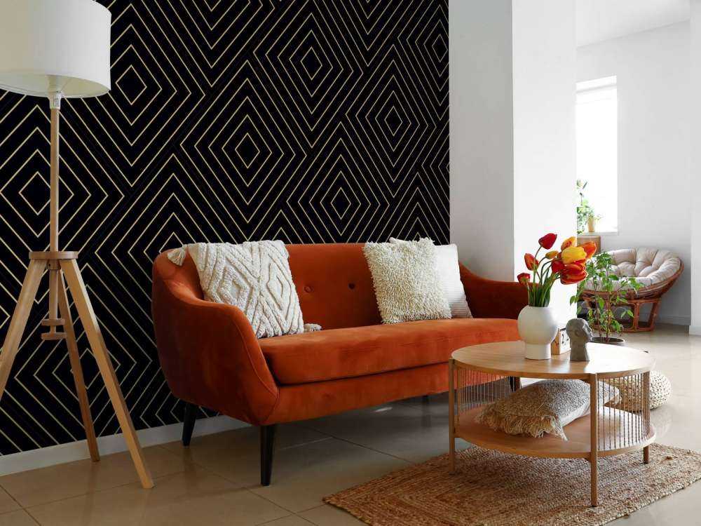 Motif en chevron, noir